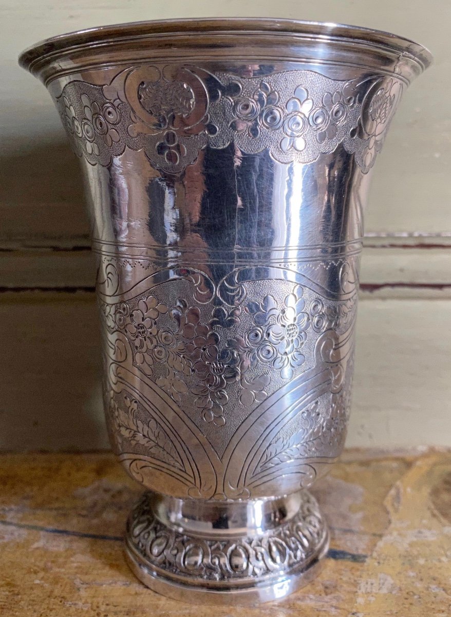 Timbale, Tulipe, Argent, Gravée, Paris, XVIIIè