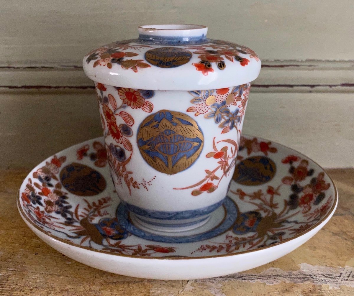 Imari, Goblet, Its Saucer And Its Lid, Porcelain, China, XVIIIth-photo-2