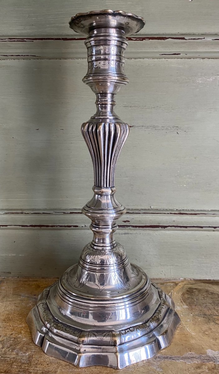Candle Holder, Flambeau, Bronze, Plated, Silver, France, 18th Century