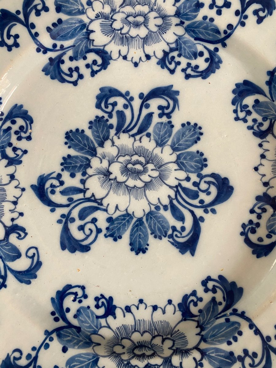 Delft, Large Dish, Earthenware, Oriental Decor, 18th Century-photo-2