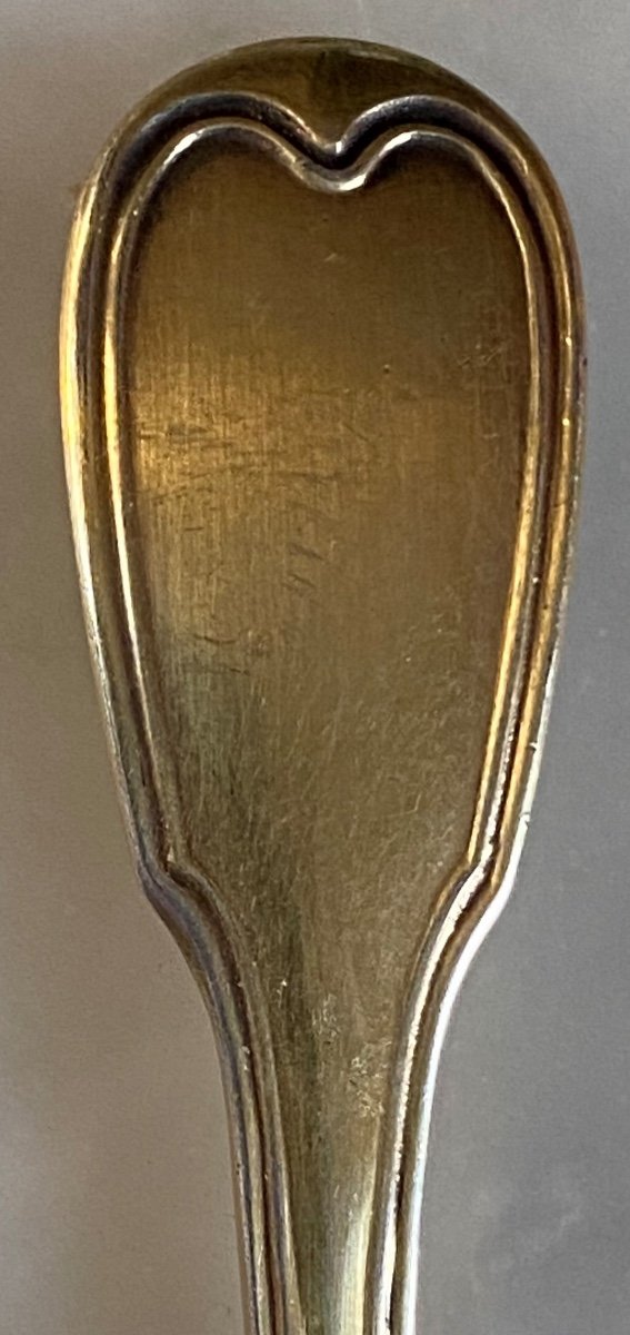 Ladle, Mustard Spoon, Gilt Silver, Empire, 19th Century-photo-2