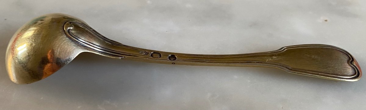 Ladle, Mustard Spoon, Gilt Silver, Empire, 19th Century-photo-3