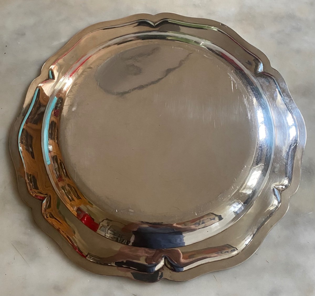 Grand Plat, Argent, Filets Contours, Armoiries, Paris 1754-photo-3