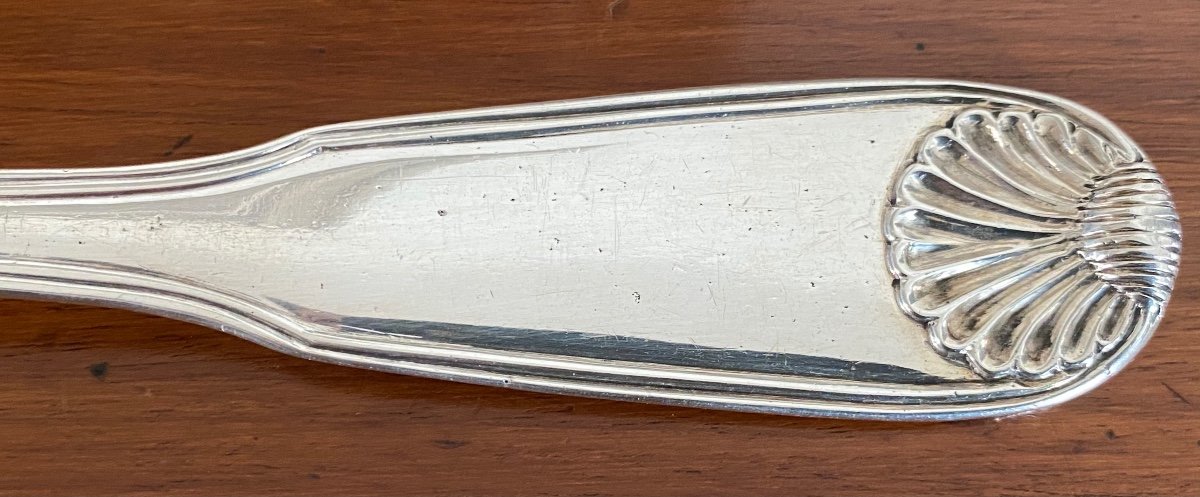 Ladle, Silver, Shell Nets, 18th Century-photo-2