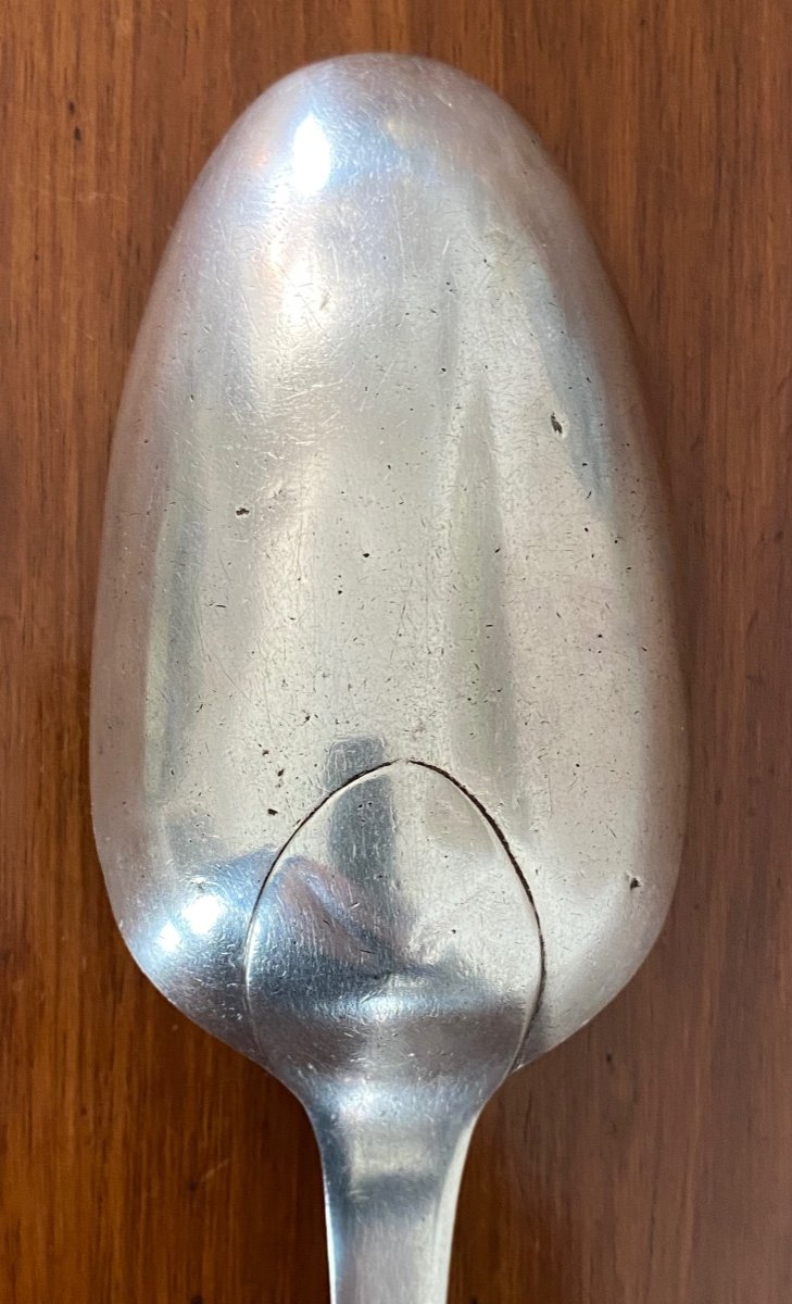 Grenoble, Stewing Spoon, Silver, Coat Of Arms, 1748-photo-1