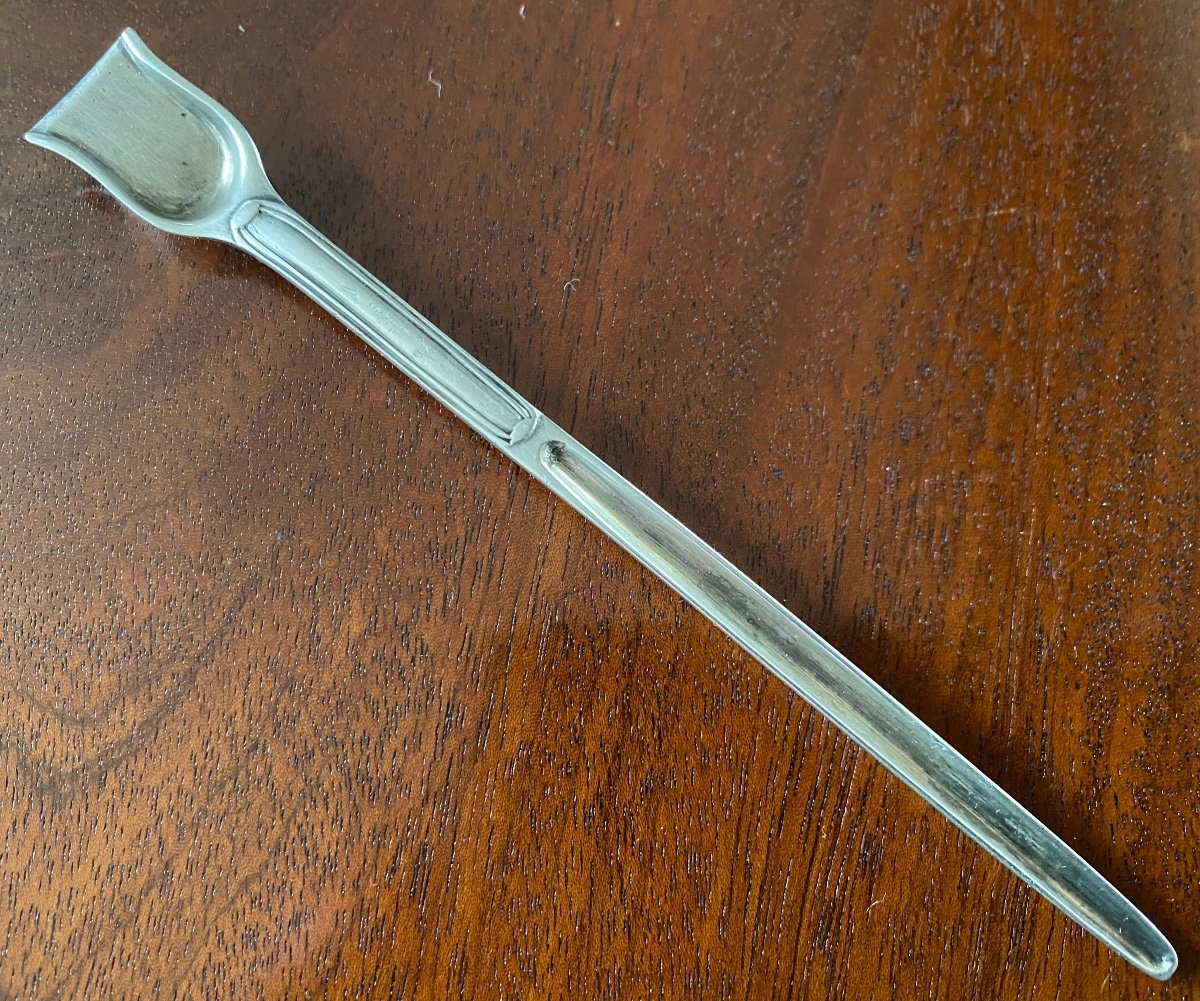 Marrow Spoon, Marrow Pull, Salt Shovel, Silver, 18th Century-photo-2