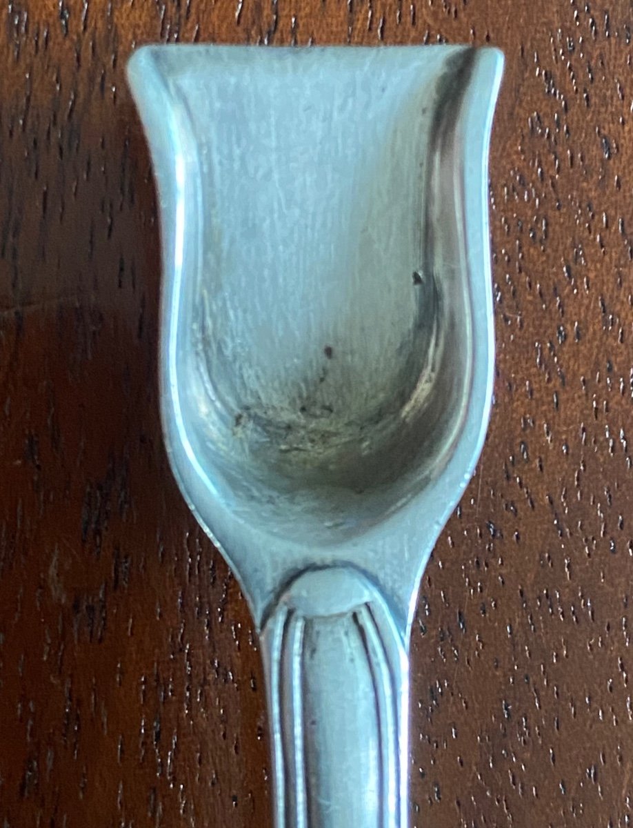 Marrow Spoon, Marrow Pull, Salt Shovel, Silver, 18th Century-photo-2