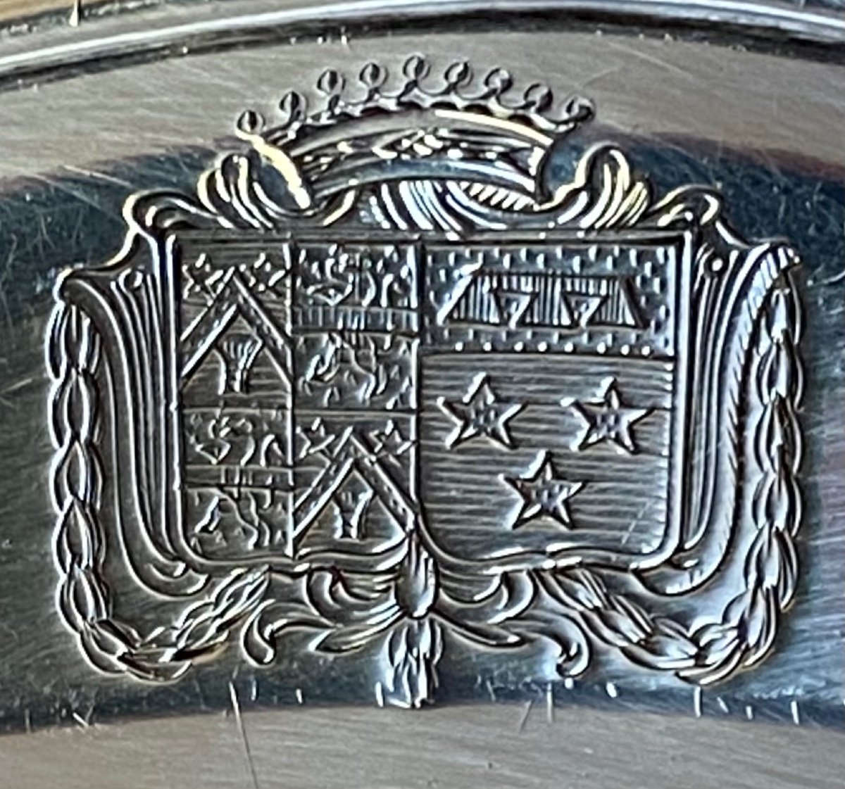Plat, Assiette, Argent, Filets Contours, Armoiries, Lille 1776
