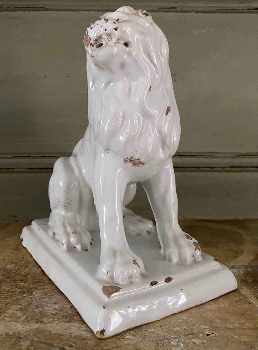 Lion, Earthenware, Rouen, 18th Century-photo-2