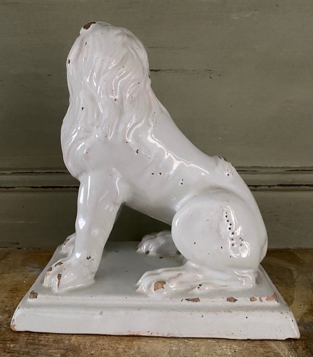 Lion, Earthenware, Rouen, 18th Century-photo-3