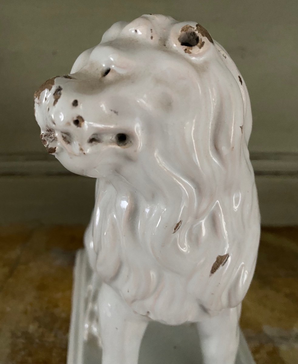 Lion, Earthenware, Rouen, 18th Century-photo-2