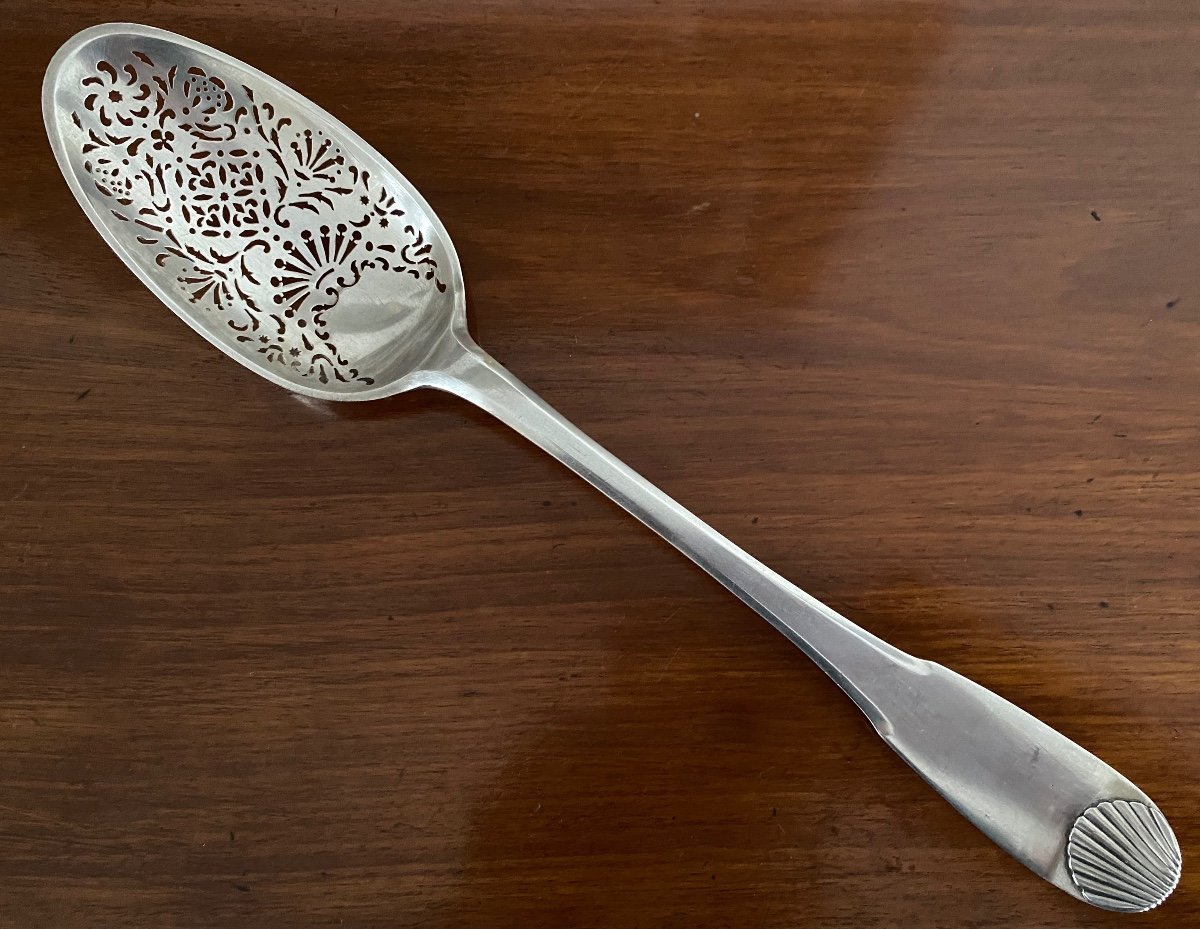 Montpellier, Cuillère à Olives, Argent, Armoiries, 1740-photo-3