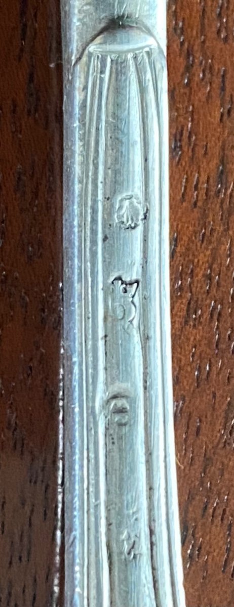 Cuillère à Moelle, Tire Moelle, Pelle à Sel, Argent, Paris 1757-photo-3
