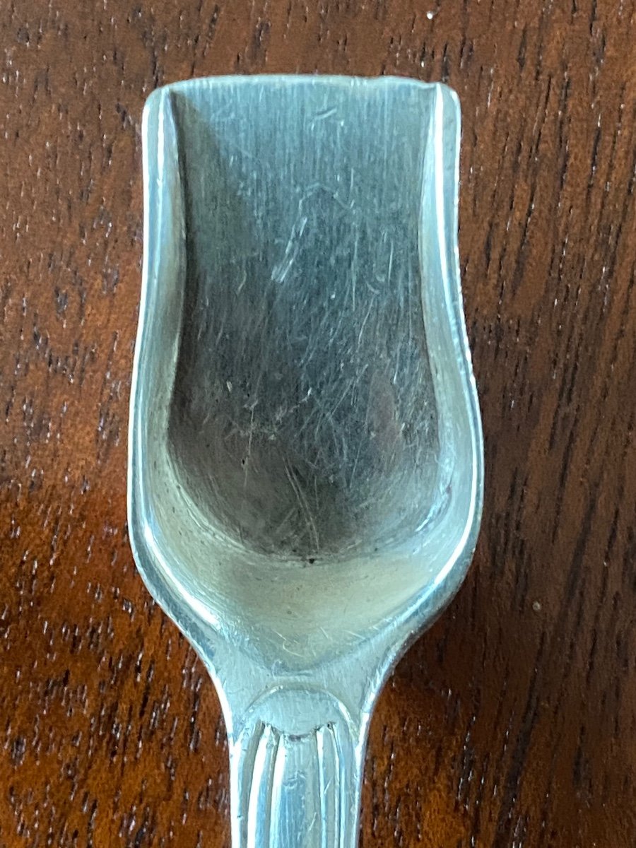 Cuillère à Moelle, Tire Moelle, Pelle à Sel, Argent, Paris 1757-photo-4