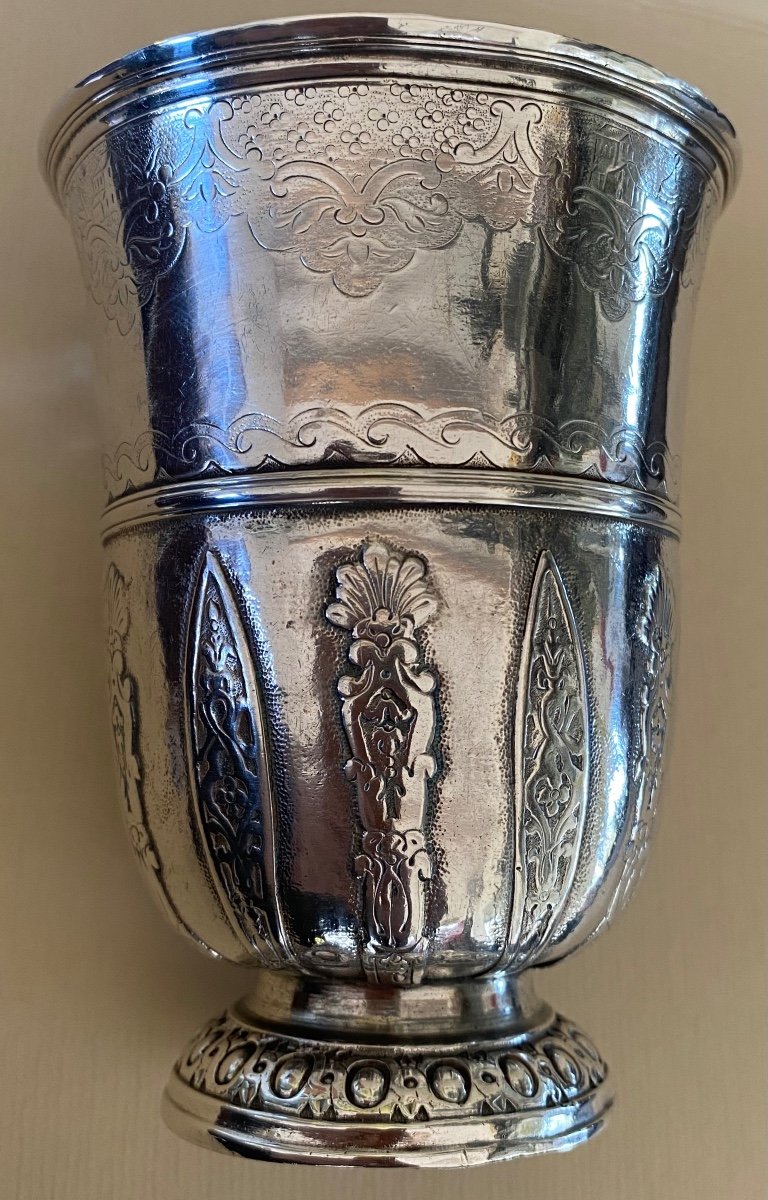 Timbale tulipe, à Appliques, Argent, Gravé, Paris, 1739-photo-4