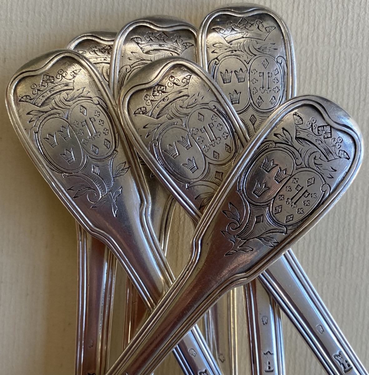 Couverts, Argent, Filets, Armoiries, Paris 1742