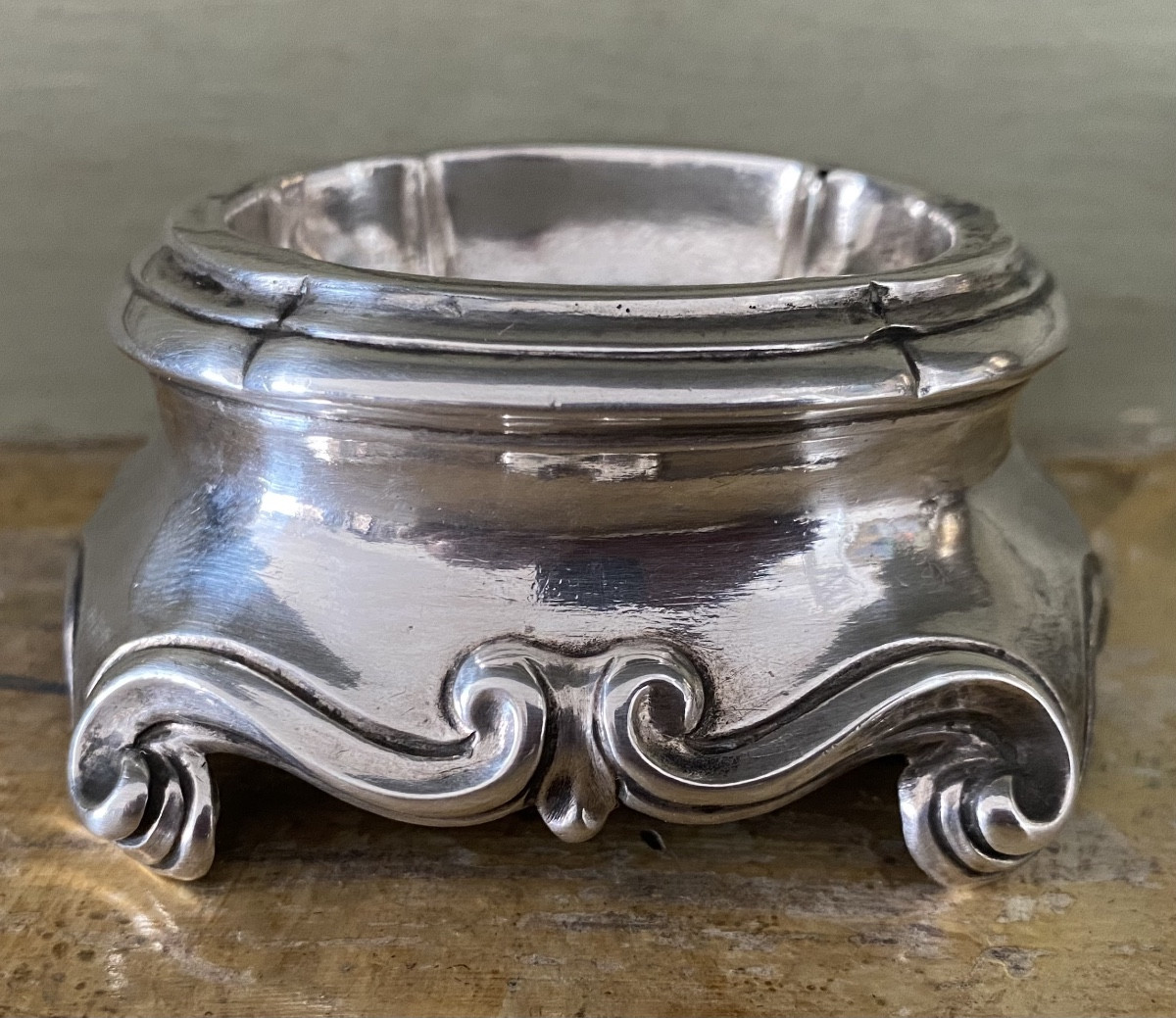 Avignon, Salt Cellar, Silver, Coat Of Arms, Circa 1750-photo-2