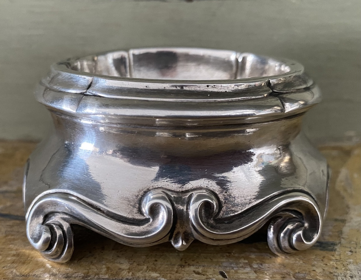 Avignon, Salt Cellar, Silver, Coat Of Arms, Circa 1750-photo-2