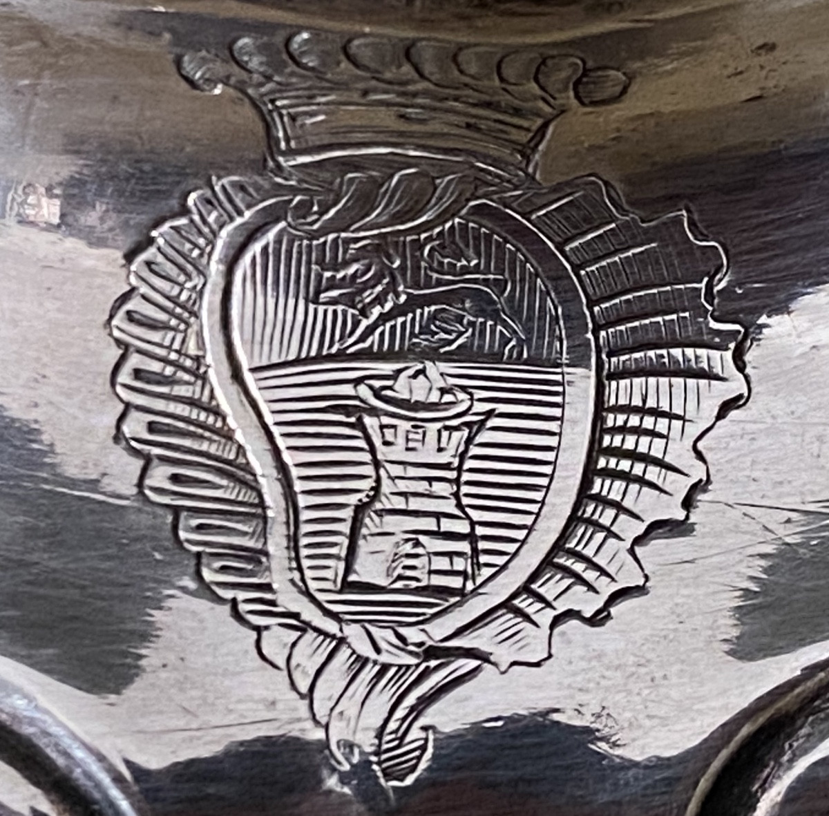 Avignon, Salt Cellar, Silver, Coat Of Arms, Circa 1750