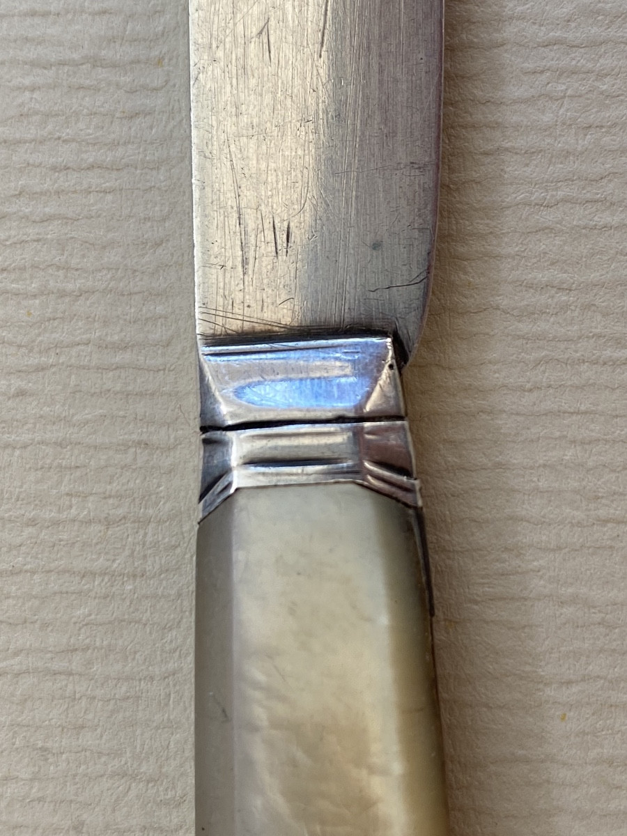 Paris 1750, Couteau, Lame, Argent, Nacre-photo-1