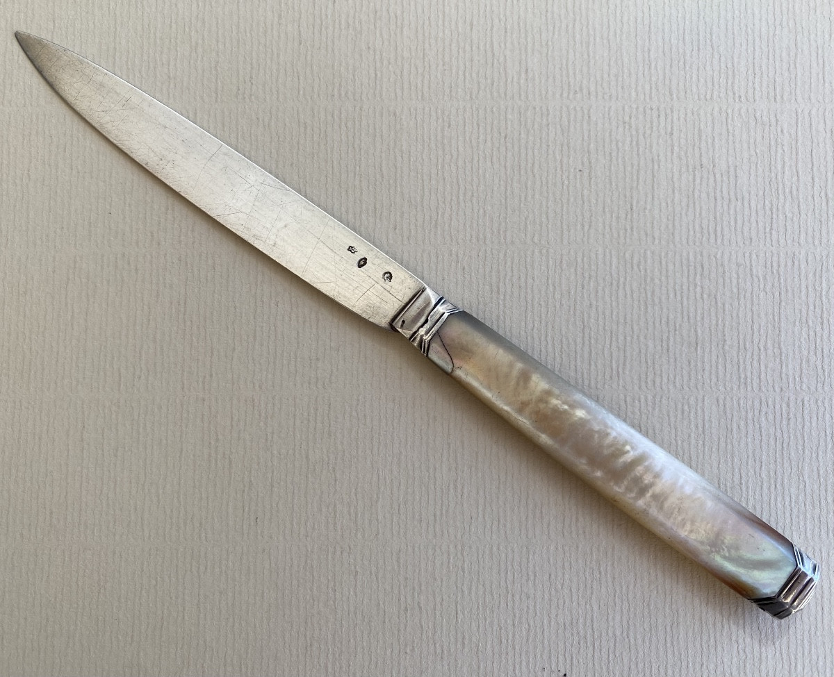 Paris 1750, Couteau, Lame, Argent, Nacre