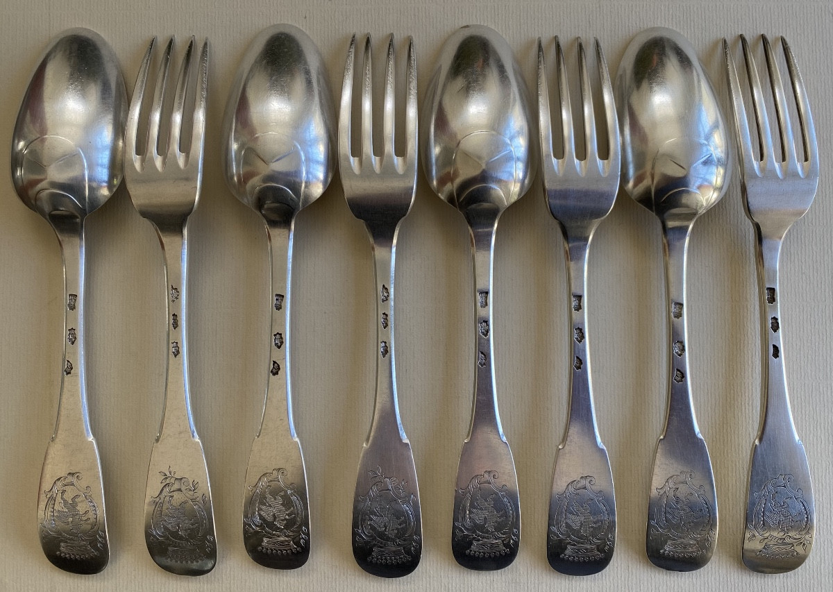 Marseille 1751, Cutlery, Single-sided, Silver, Coat Of Arms-photo-2