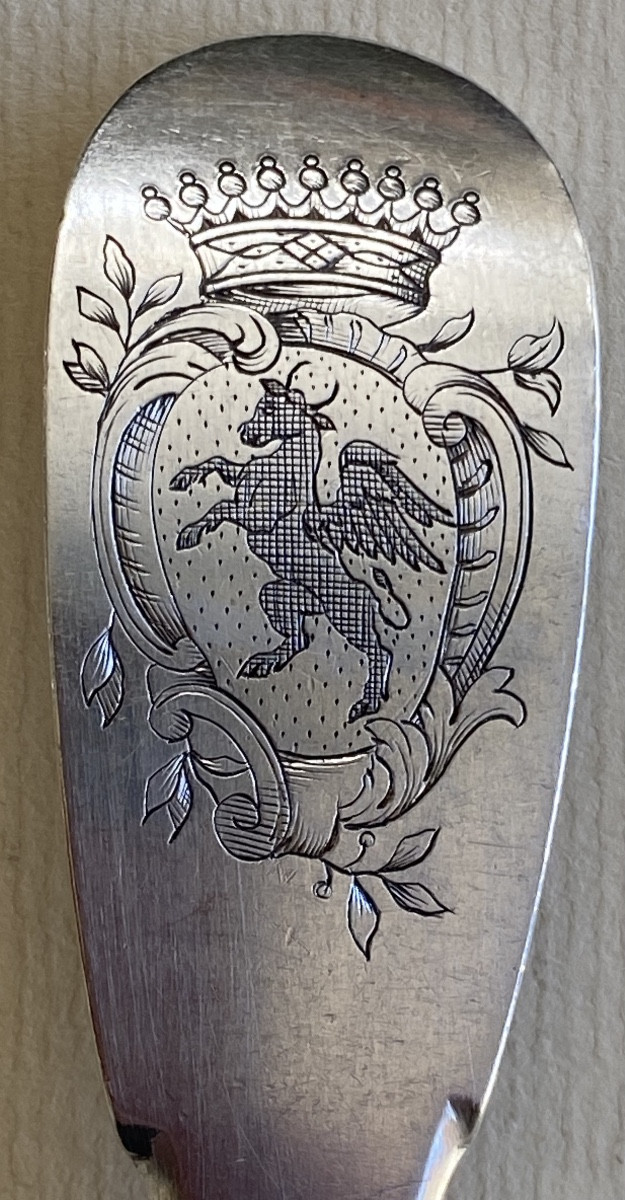 Marseille 1751, Cutlery, Single-sided, Silver, Coat Of Arms-photo-4