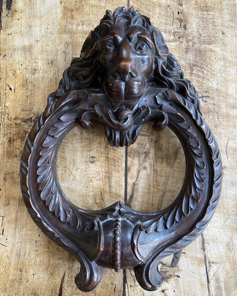 Heurtoir, modèle en bois de fondeur, sculpture, XIXè