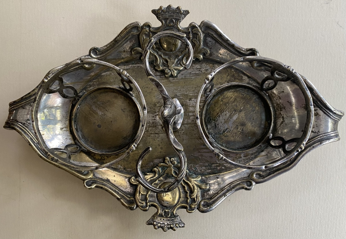 Huilier, métal plaqué, Argent, XVIIIè-photo-2