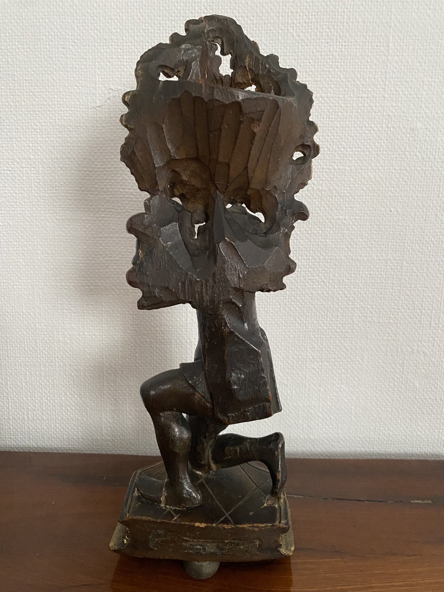 Watch Holder, Two Patinas, Gilded Wood, 18th Century-photo-1