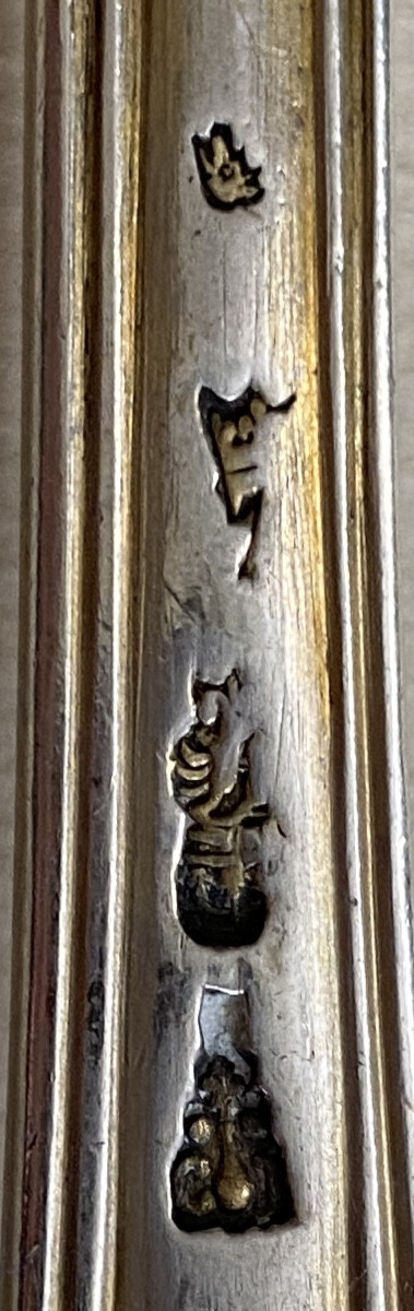 Stew Spoon, Serving, Silver, Shell Fillets, Paris 1739-photo-1