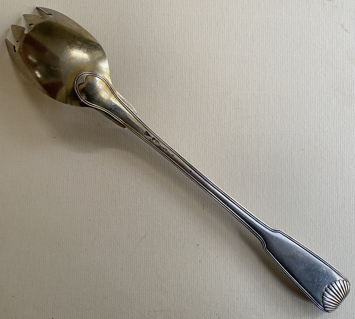 Stew Spoon, Serving, Silver, Shell Fillets, Paris 1739