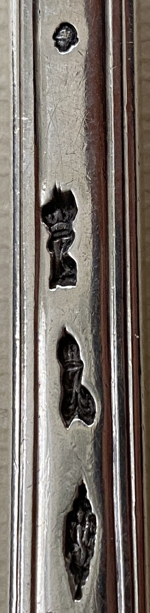 Cuillère à Ragoût, de service, Argent, Filets Coquilles, Paris 1773-photo-4
