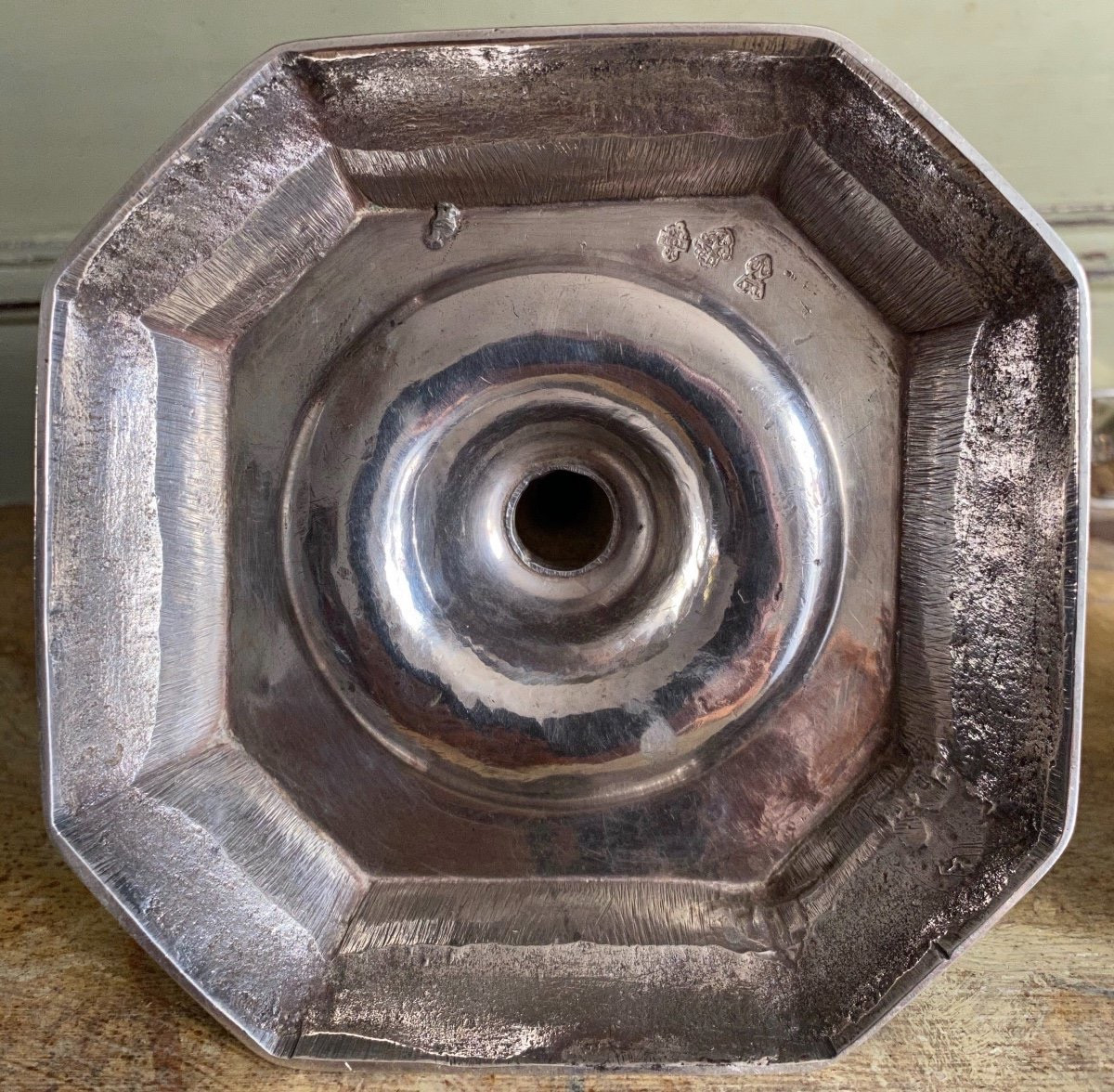 Toulouse 1716, Paire de Flambeaux, Bougeoirs,  Argent, Armoiries-photo-2