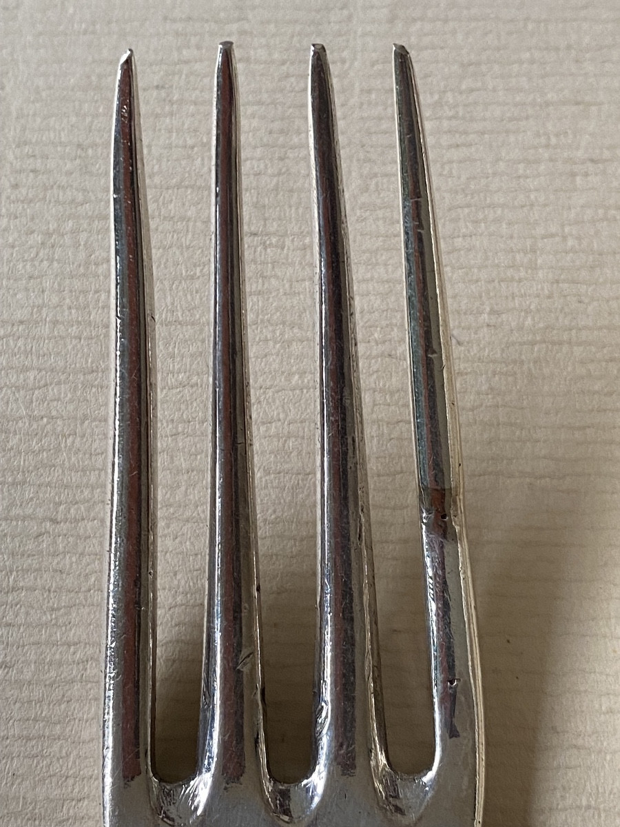 Silver Cutlery, Violin-shaped Strings, Shells And Clasps, Paris 18th Century-photo-1