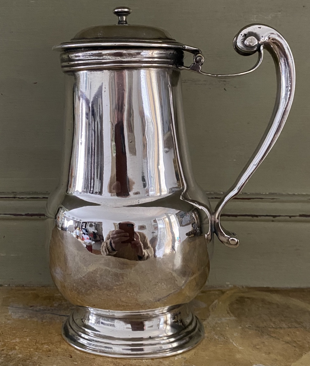 Barber's Chair, Water Pot, Ewer, Plated Metal, Silver, 18th Century-photo-3