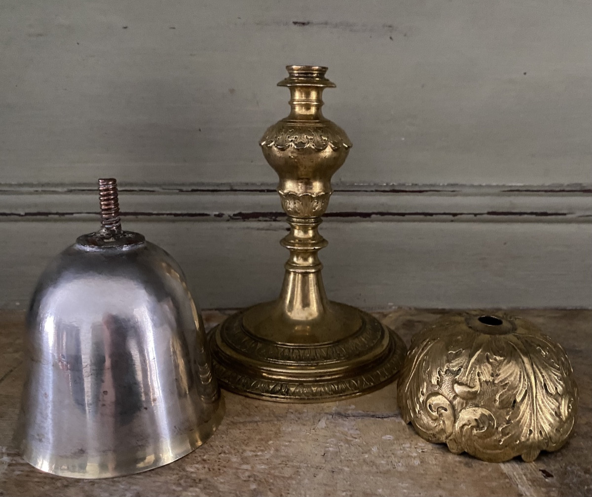 Calice, bronze doré, argent et vermeil, XVIIIè-photo-3