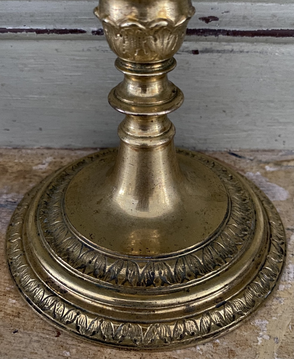 Calice, bronze doré, argent et vermeil, XVIIIè-photo-3