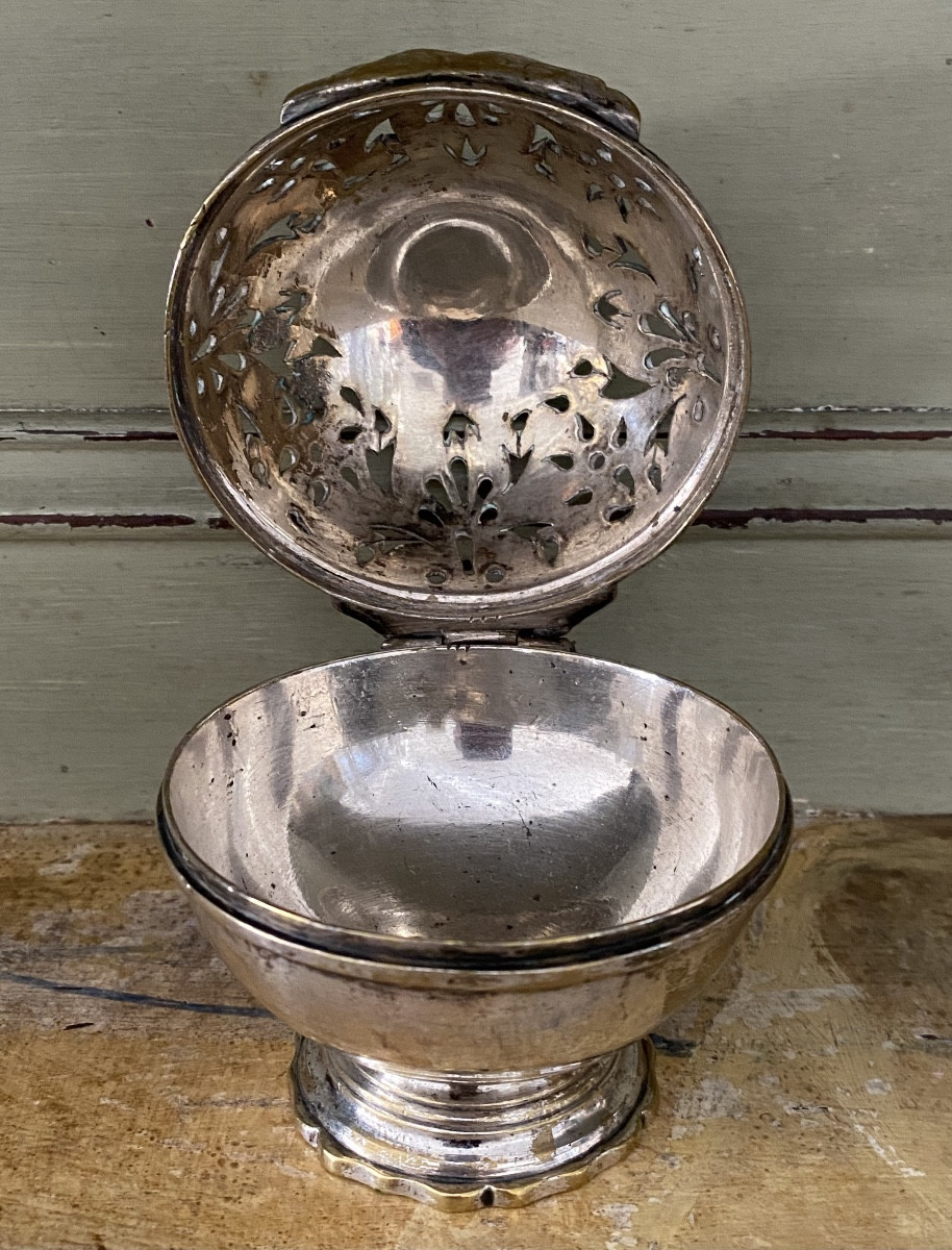 Sponge Ball, Silver-plated Metal, 18th Century-photo-1