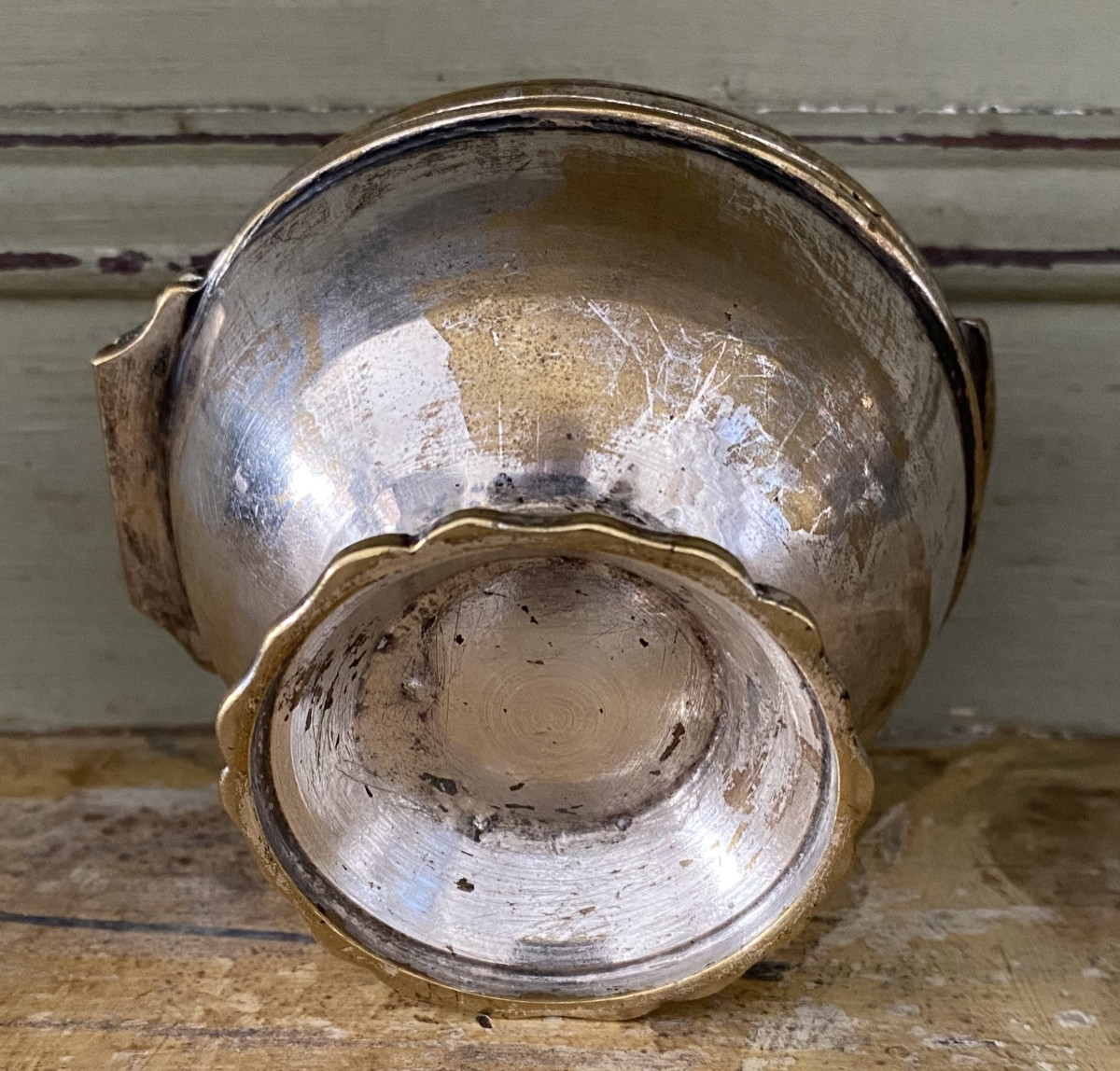 Sponge Ball, Silver-plated Metal, 18th Century-photo-2