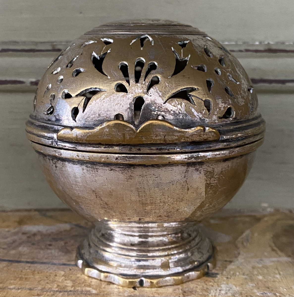 Sponge Ball, Silver-plated Metal, 18th Century