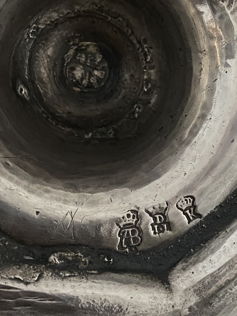 Bayonne, paire de Flambeaux, bougeoirs, argent, 1738-photo-3