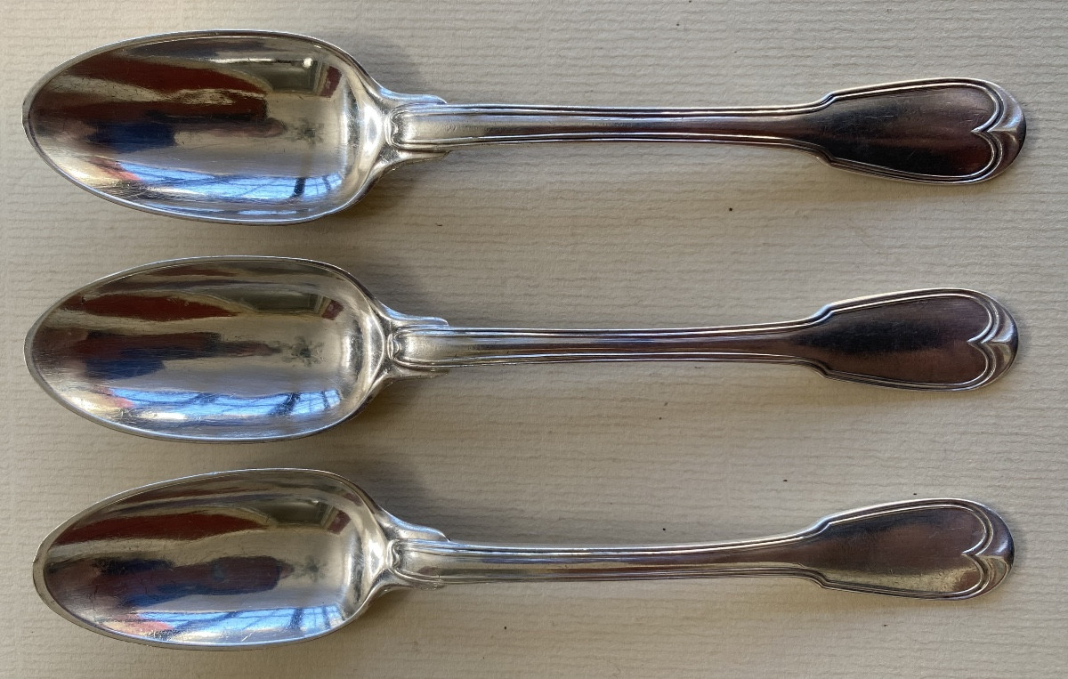 Petites cuillères, cuillères à thé, argent, armoiries, Paris 1780-photo-3