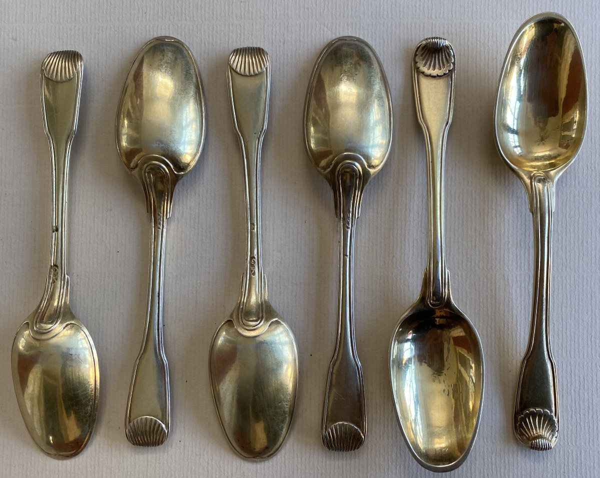 Strasbourg, Teaspoons, Small Spoons, Gilt Silver, Vermeil-photo-2