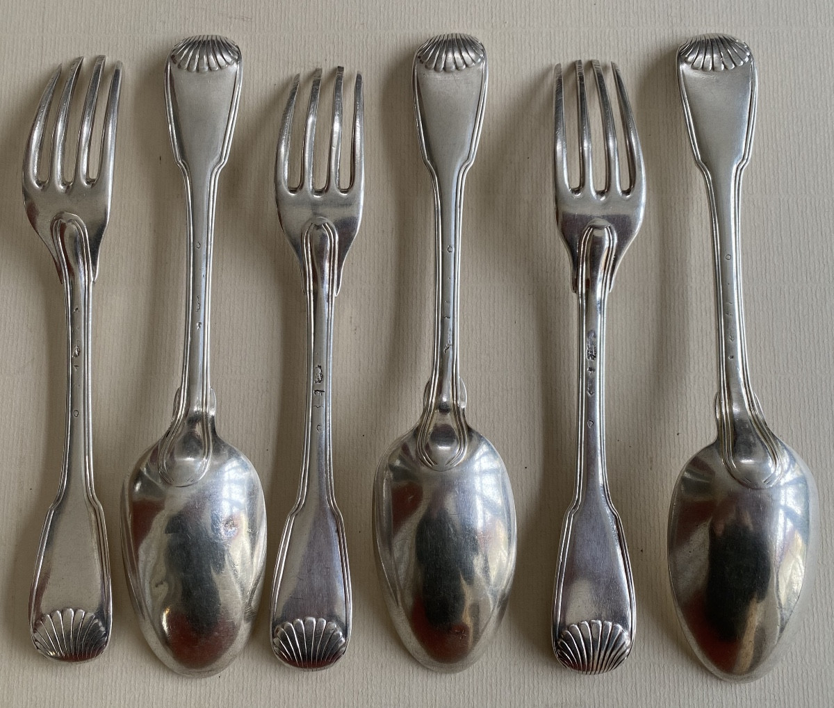 Couverts, Filets Coquilles, Argent, Paris 1752