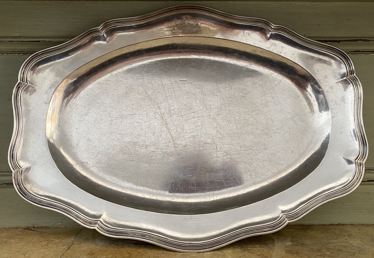 Aix-en-provence, Serving Dish, Silver, Coat Of Arms, 1774-photo-2