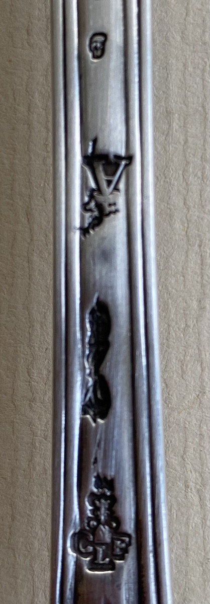 Sugar Spoon, Saupoudreuse, Silver, Filets Coquilles, Paris 1764-photo-3