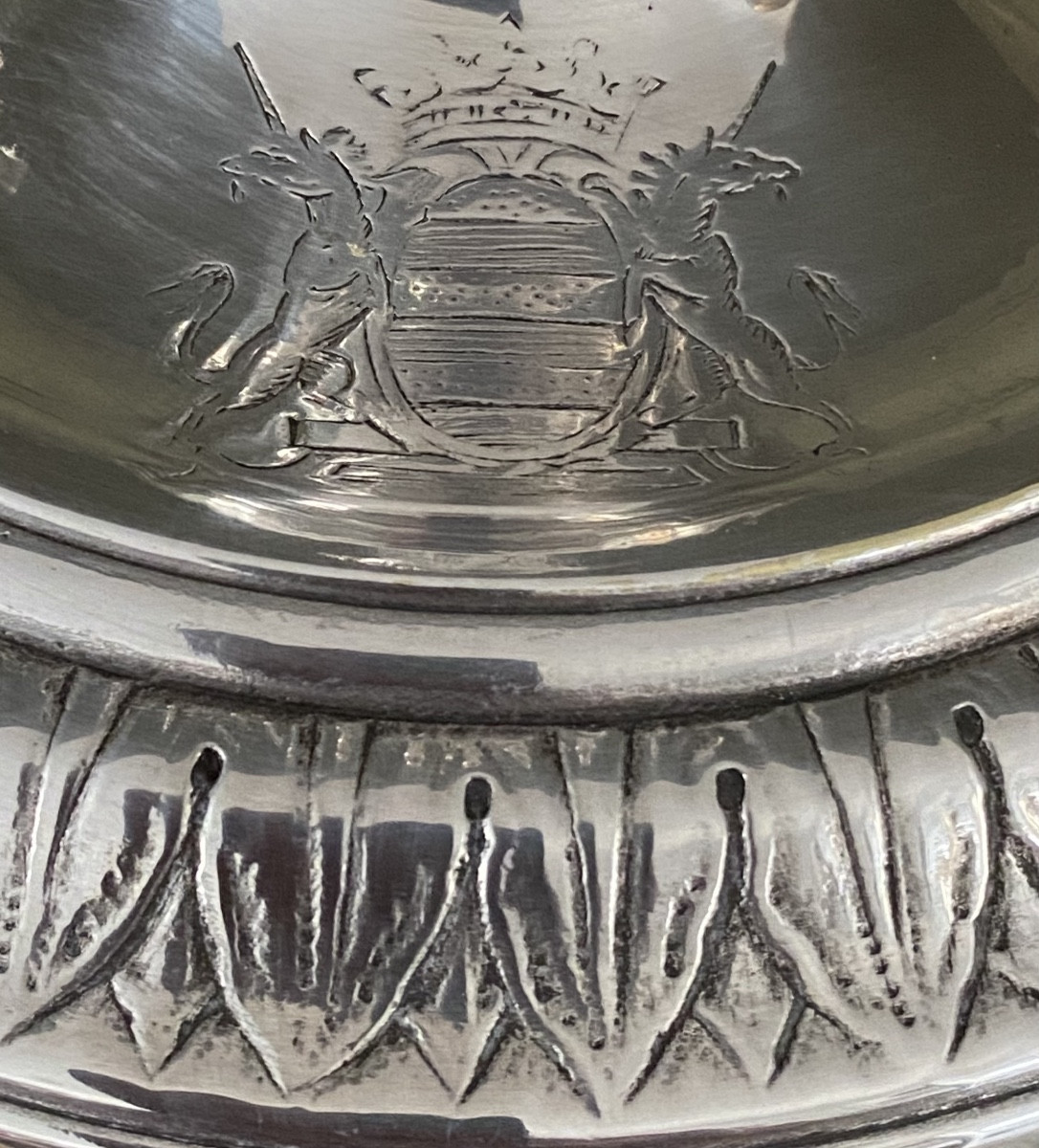 Torches, Candlesticks, Silver-plated Bronze, Crowned C, Coat Of Arms
