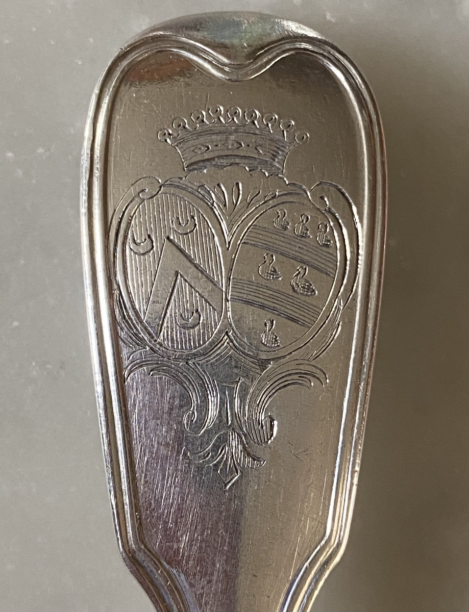 Nicolas Gonthier, Set Of 6 Flatware, Silver, Coat Of Arms
