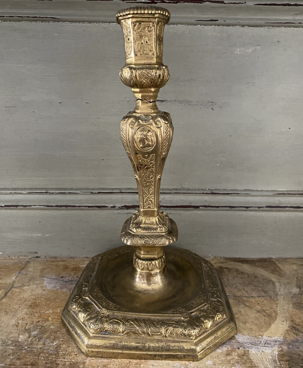 Torch, Candlestick, Gilt Bronze, Louis XIV-photo-2